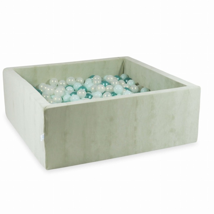 Labdamedence, mimii, 110x110x40cm, 600 golyó, világoskék színű, opálos, metál türkiz