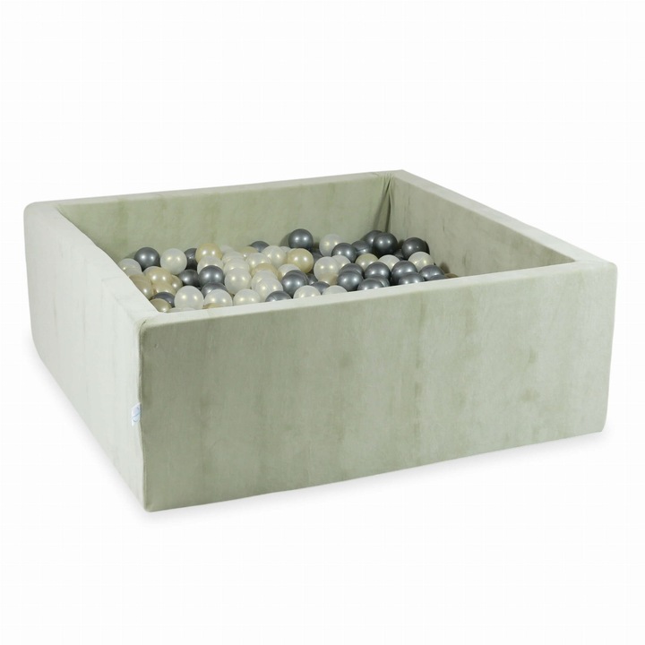 Labdamedence, 110x110x40cm, 600 labda, Jasnomietowy, Velvet Soft