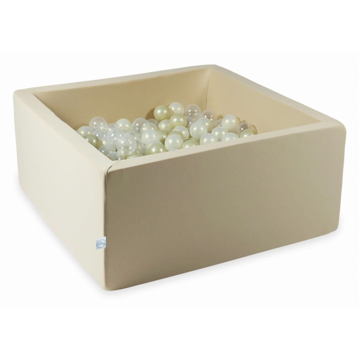 Száraz medence szett 90x90x40cm 400 labdával, mimii, bézs, átlátszó, arany, opálos