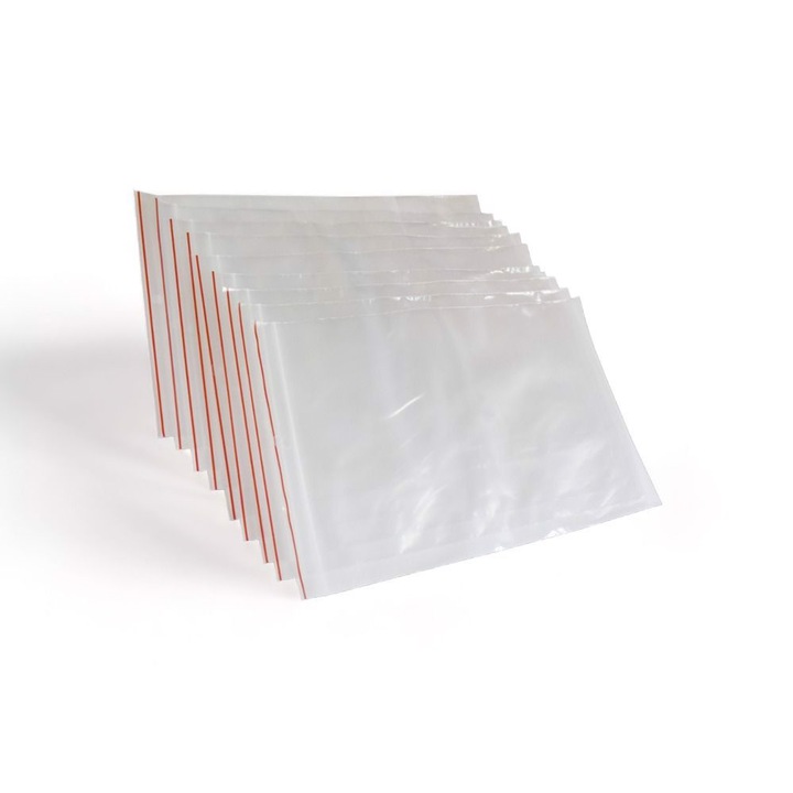 Set 100 pungi cu fermoar Plast 15x22cm
