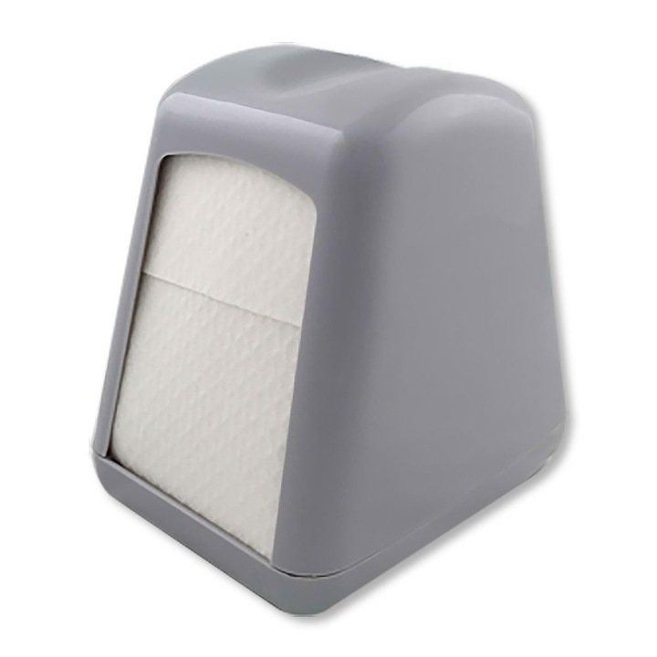 Szalvétaadagoló, Clarina, 17x17cm, szürke, 130x105x150mm