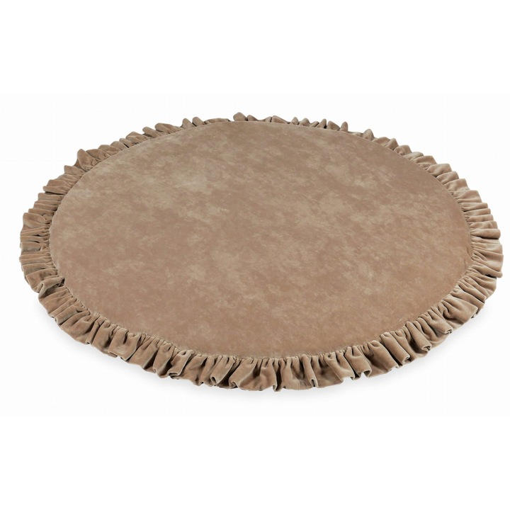 Детска постелка за игра, mimii, 160 см, тъмнобежова, изработена от мека пяна, със свалящ се калъф