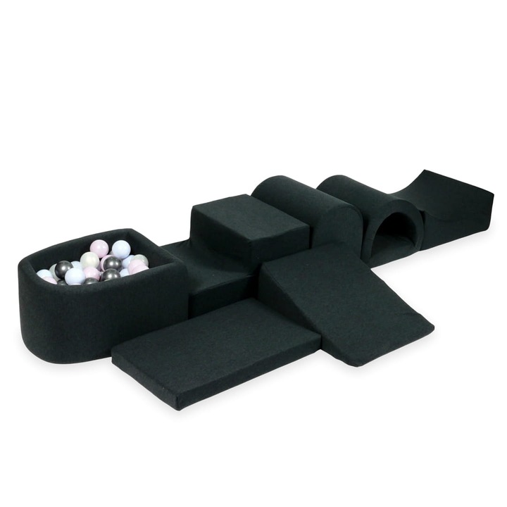 Habszivacs játszótér mikro medencével és 100 labdával, grafit, 45x60x30cm