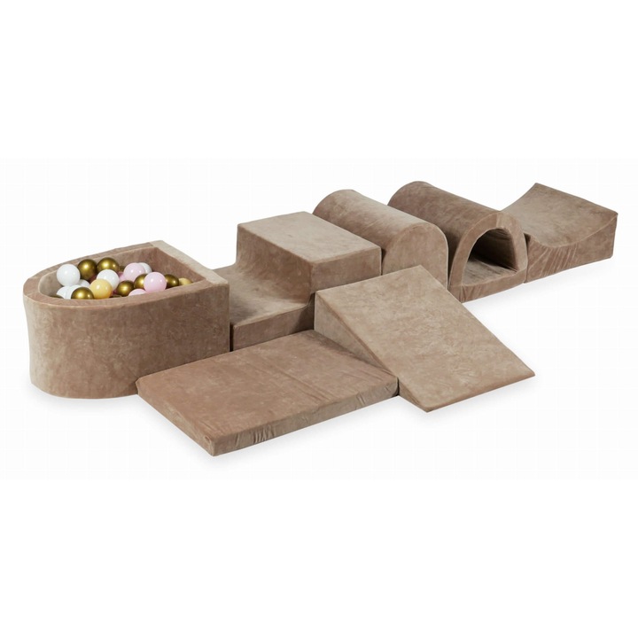 Set loc de joaca din spuma cu piscina micro, mimii, 100 bile, multicolor, 45x60x30cm