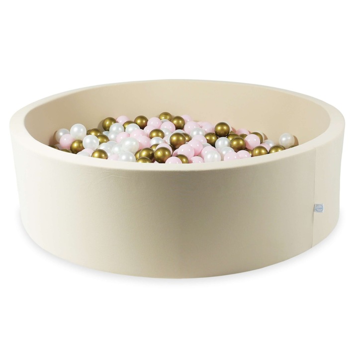 Biliárd szett 700 labdával, mimii, bézs, gyöngyök, világos rózsaszín, óarany, 130x40cm