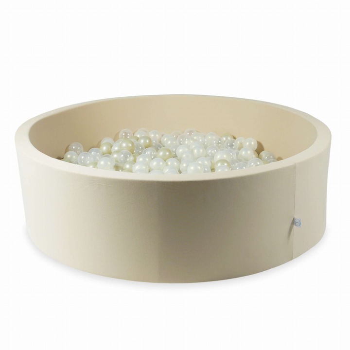 Száraz medence szett 130x40cm 700 labdával, átlátszó, arany, mimii