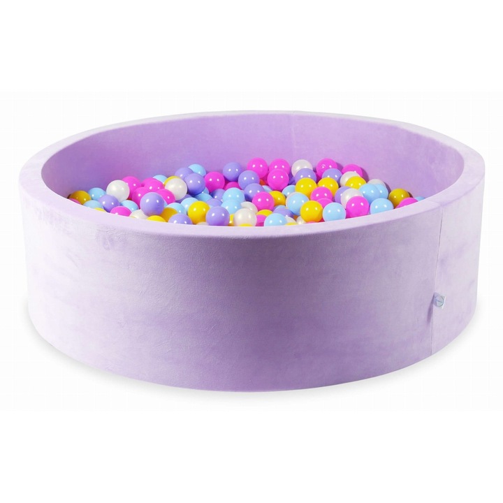 Labdamedence 130x40cm, mimii, lila, 700 db többszínű golyó