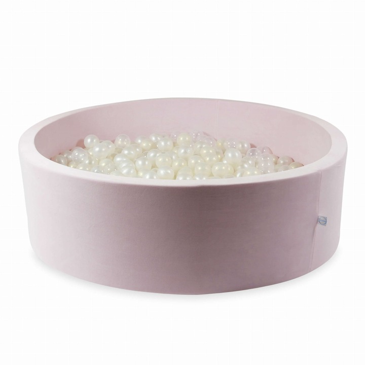 130x40 cm-es Jasnorozowy játszómedence 700 átlátszó, gyöngyházfényű, opálos műanyag labdával