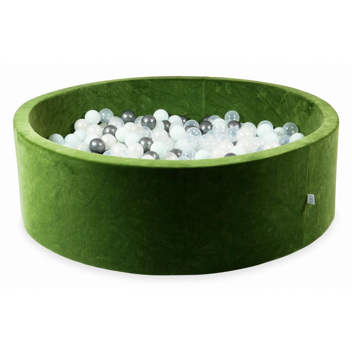 Bazin de joaca 130x40cm Velvet Soft Oliwkowy cu 700 bile colorate, set