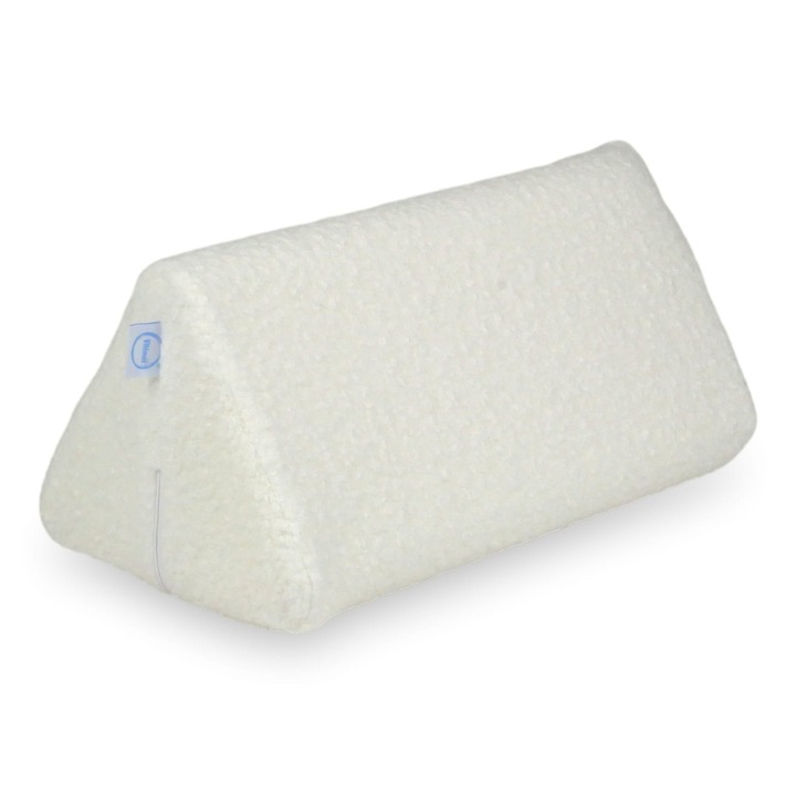 Perna in forma de triunghi pentru canapea, mimii, alb, 22x22cm, 49cm