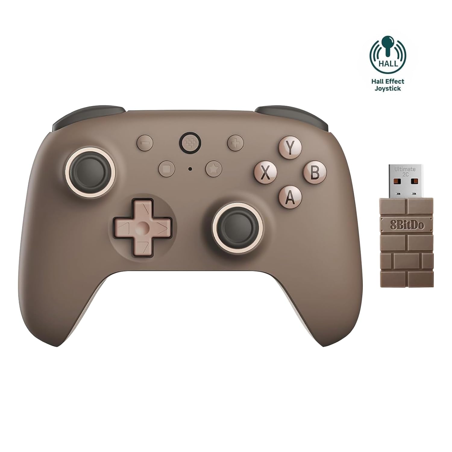 Controler gaming, 8Bitdo Ultimate 2C, compatibil Switch, maro/bej - eMAG.ro