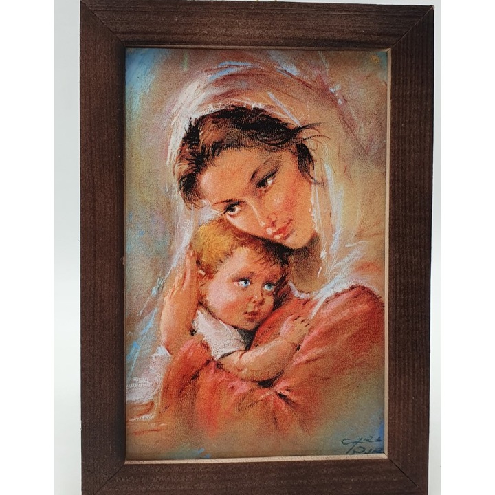 Icoana Goya, Obraz religios, 10x15cm, Matka Boza cu copii