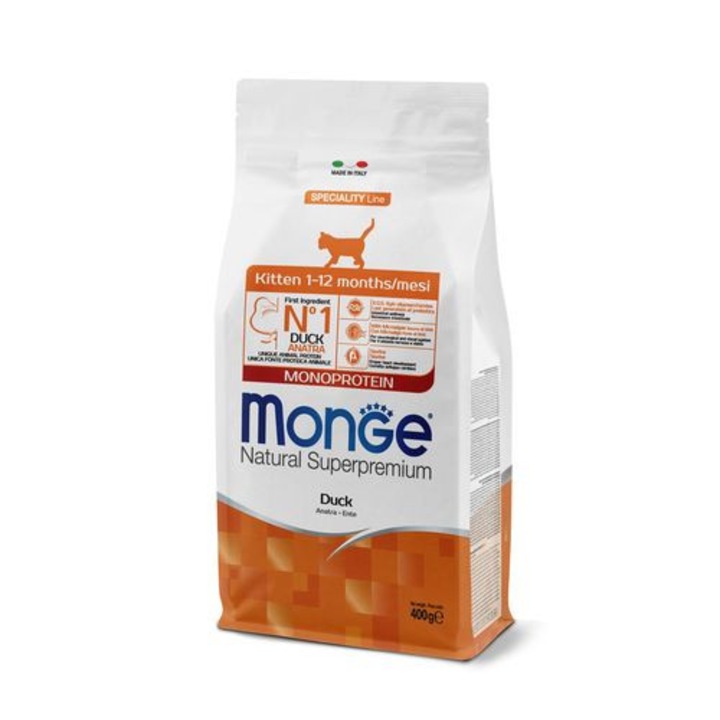 Hrana uscata pentru pisici junior, Monge, Natural Superpremium, monoprotein, 400g