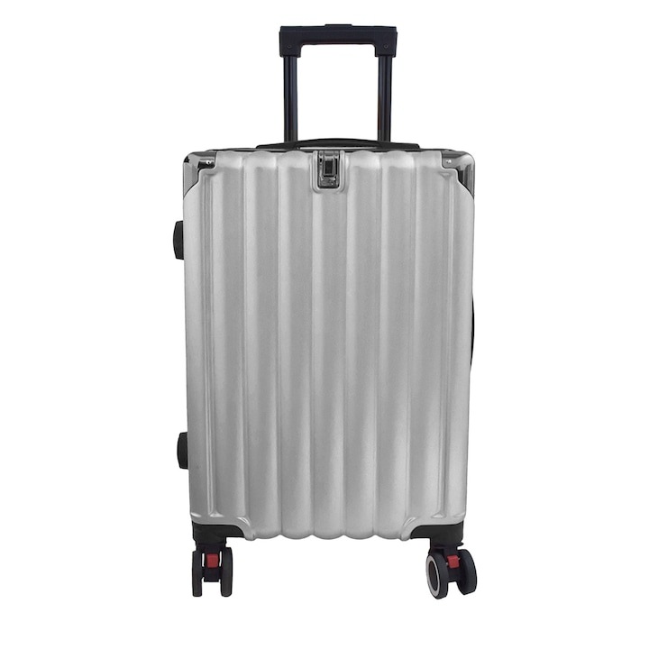 ROSMD ABS куфар с високо качество, висящи пирони, 4 колела, въртящи се на 360 градуса, 55x35x25, черна