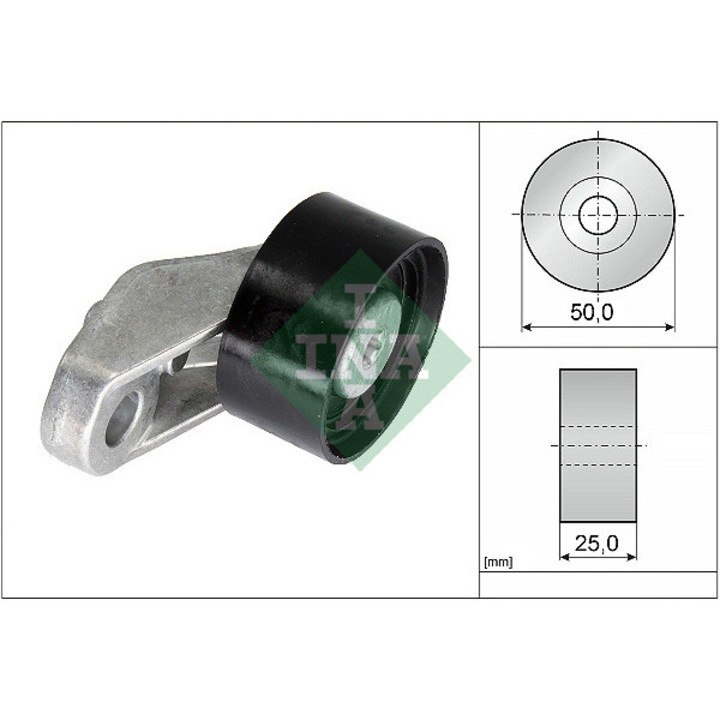 Kormánygörgő INA 532 0861 10, 50x25mm
