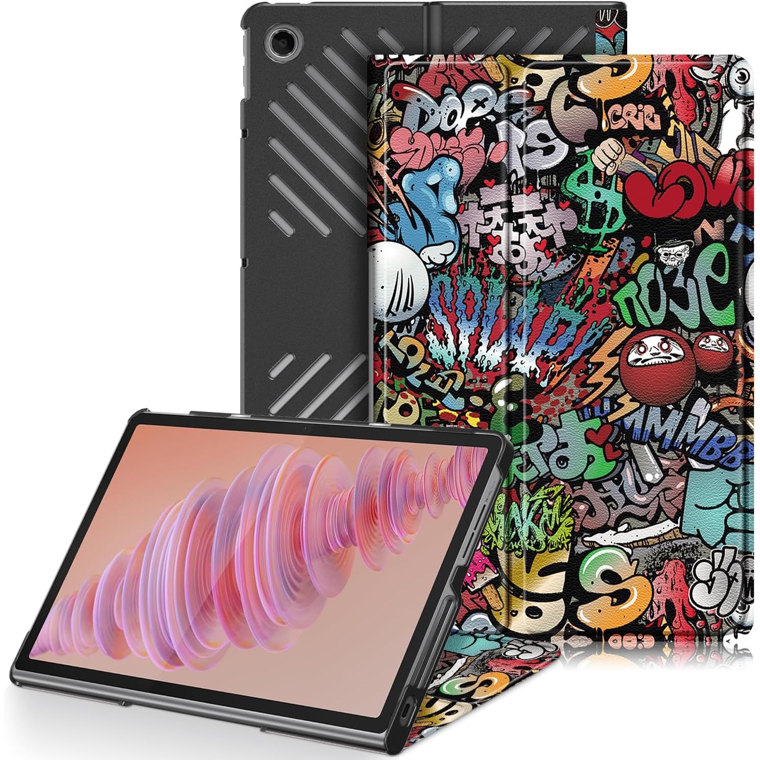 Husa Slim Sigloo, Smart Cover, Trifold, pentru Lenovo Tab Plus 2024(TB-351, 352), 11.5", Graffity