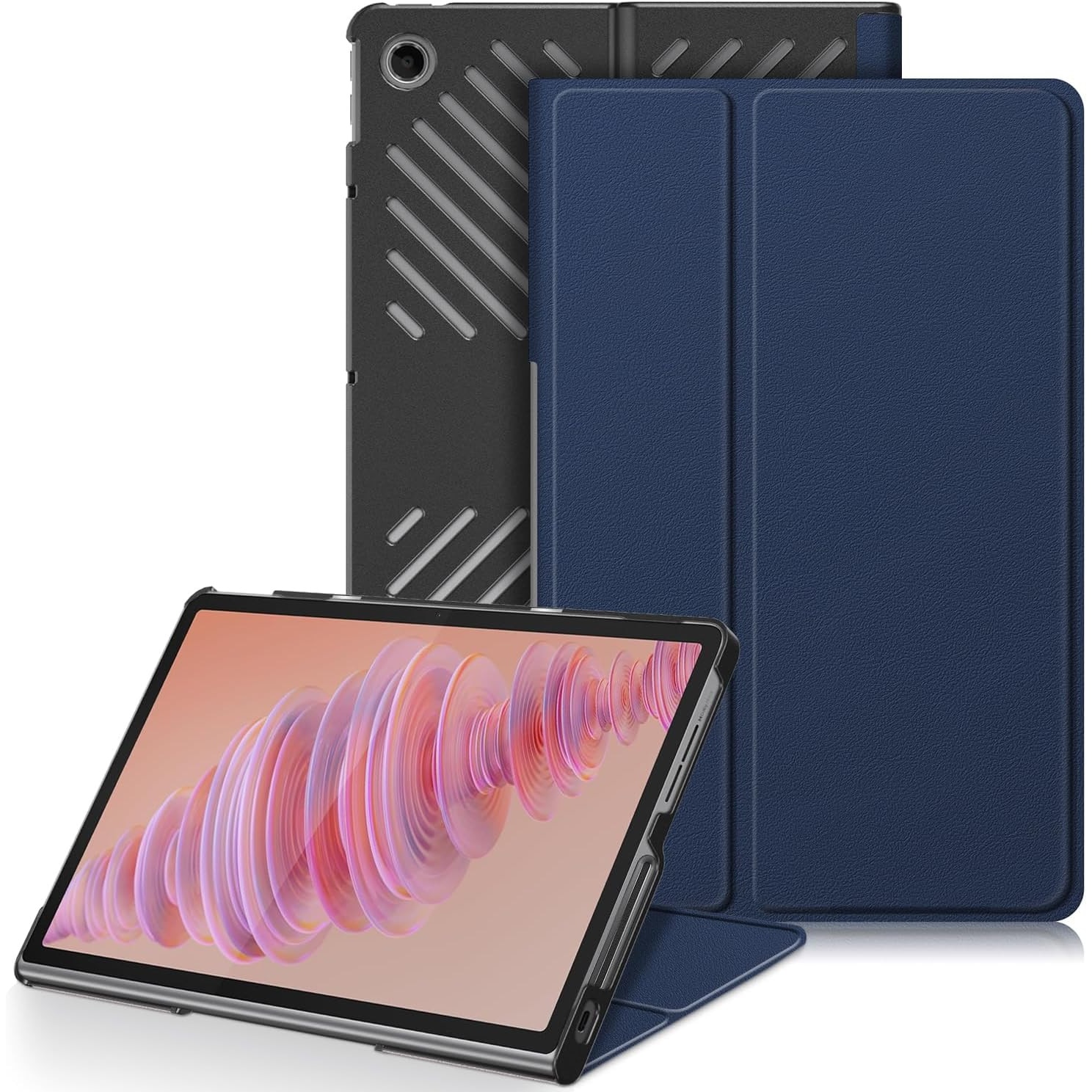 Husa Slim Sigloo, Smart Cover, Trifold, pentru Lenovo Tab Plus 2024(TB-351/TB- 352), 11.5", Dark Blue