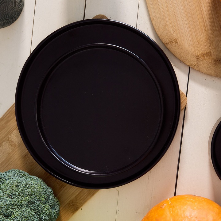 FAMELIO fekete desszerttányér 21 cm HOMLA