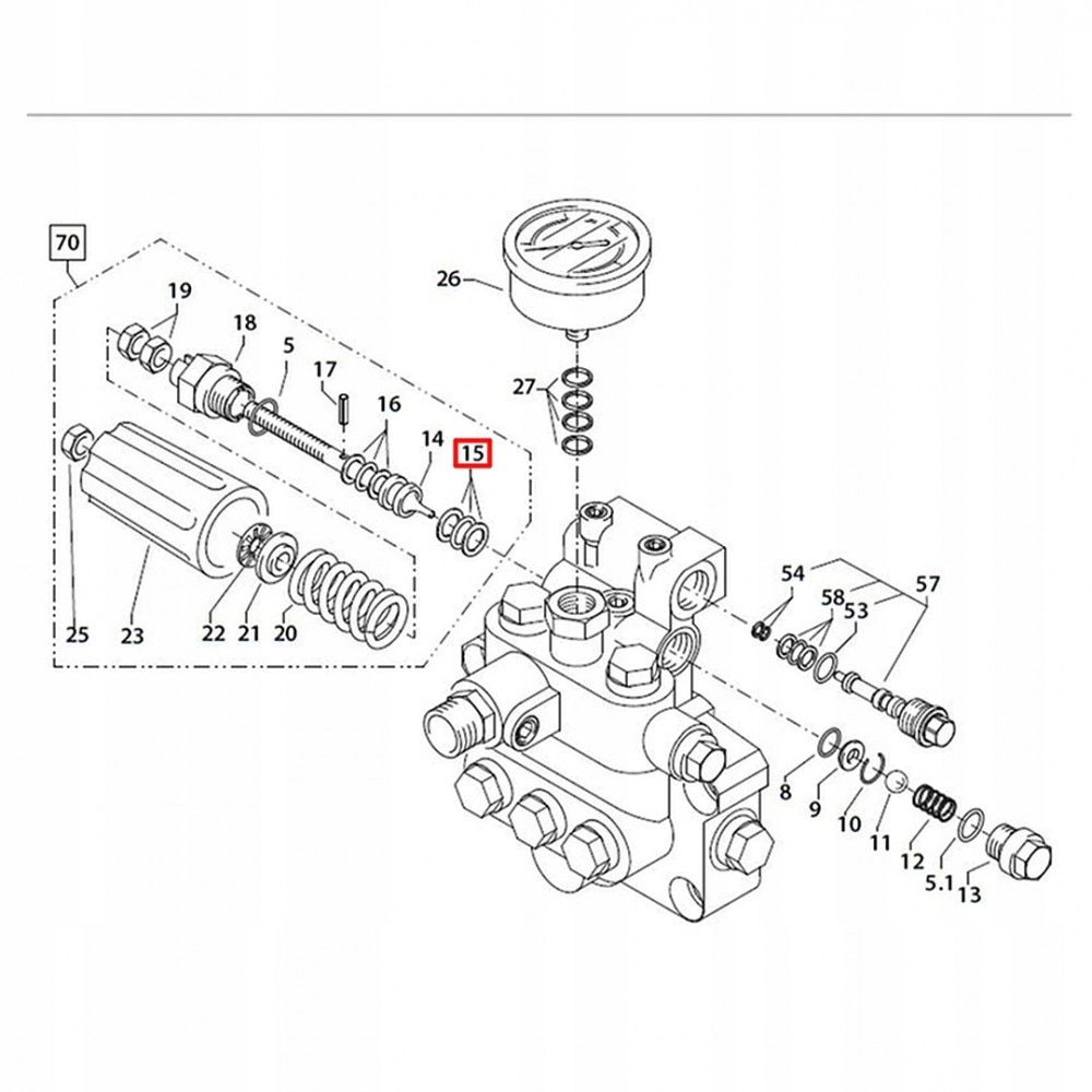 Kit de reparatii original Kranzle PARBAKS cu inel O de 16 mm si