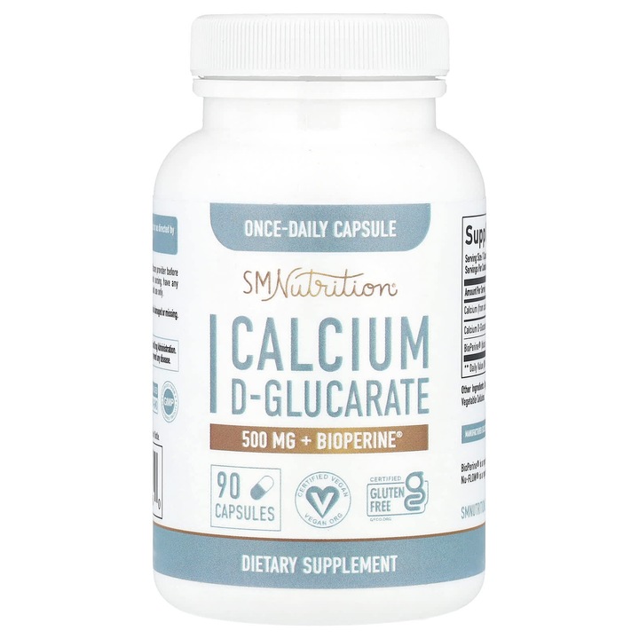 D-Glucarat de calciu + BioPerina, SMNutrition, 90 capsule