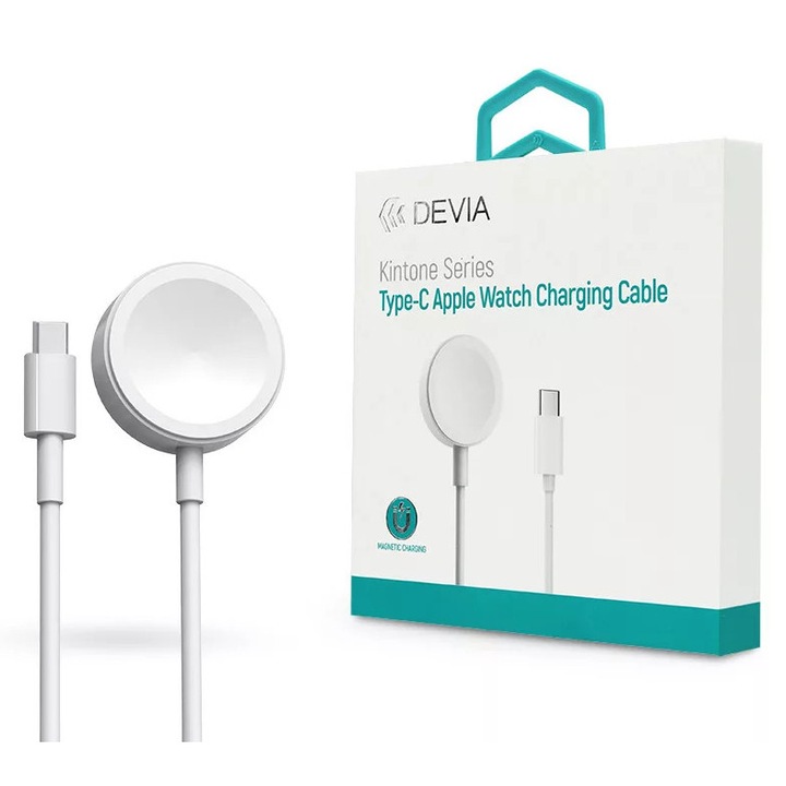 Devia mágneses töltőkábel Apple Watch órához + USB Type-C kábel - Devia Smart Series Type-C Apple Watch Charging Cable - fehér