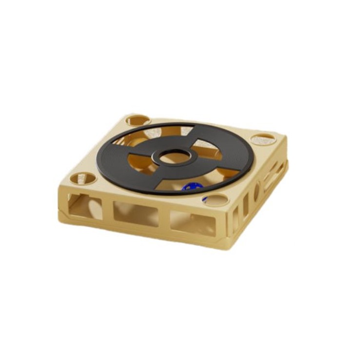 Jucarie interactiva pentru pisici, cutie stil gramofon, 25x25x6cm, galben