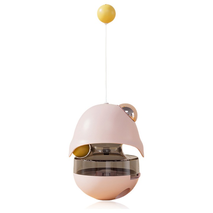 Jucarie interactiva pentru pisici, 4 in 1, puzzle eliberare hrana, 9x28cm, roz