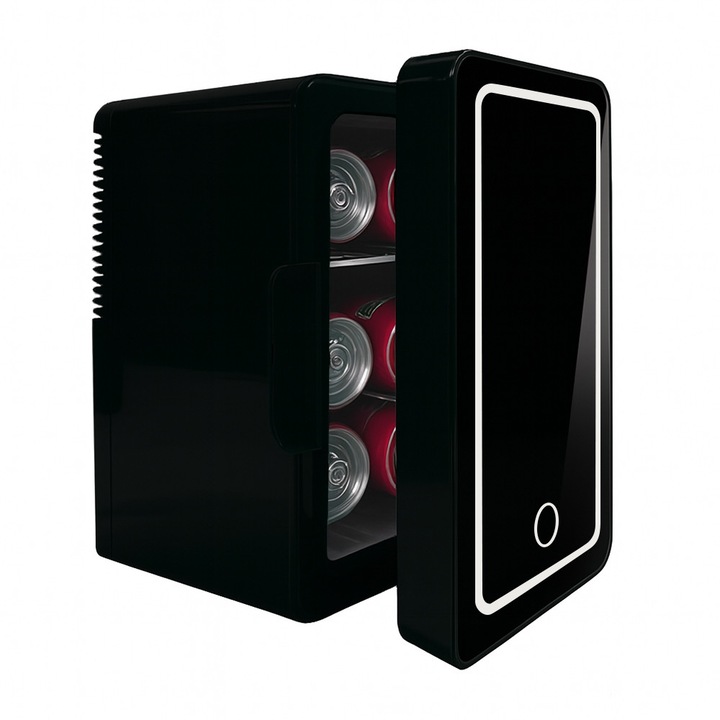 Mini Frigider, Capacitate 6L, Portabil Frigider Cosmetice 2-in-1, Functia De Incalzire Si Racire, 110V-240V, Este Potrivit Pentru uz Casnic Si Este Foarte Potrivit Pentru Bauturi, Gustari, Produse Cosmetice, Masca Faciala, Negru