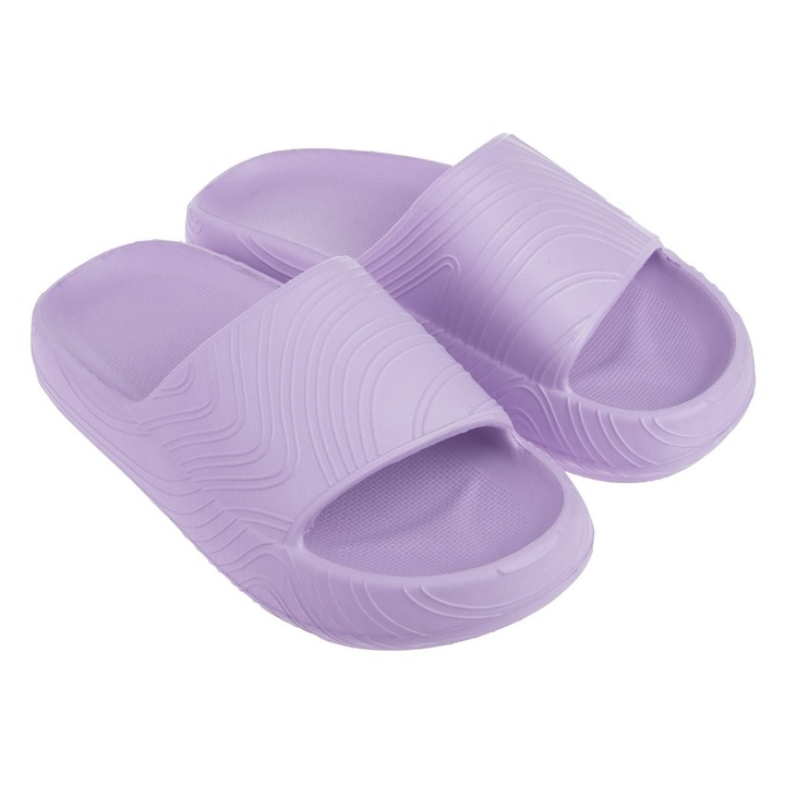 Papuci Femei Marime 39-40 Lila Slides Talpa Groasa Textura Valuri Incaltaminte Vara