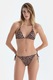 Dagi, Slip cu snururi laterale si model animal print, Negru, Maro, 38