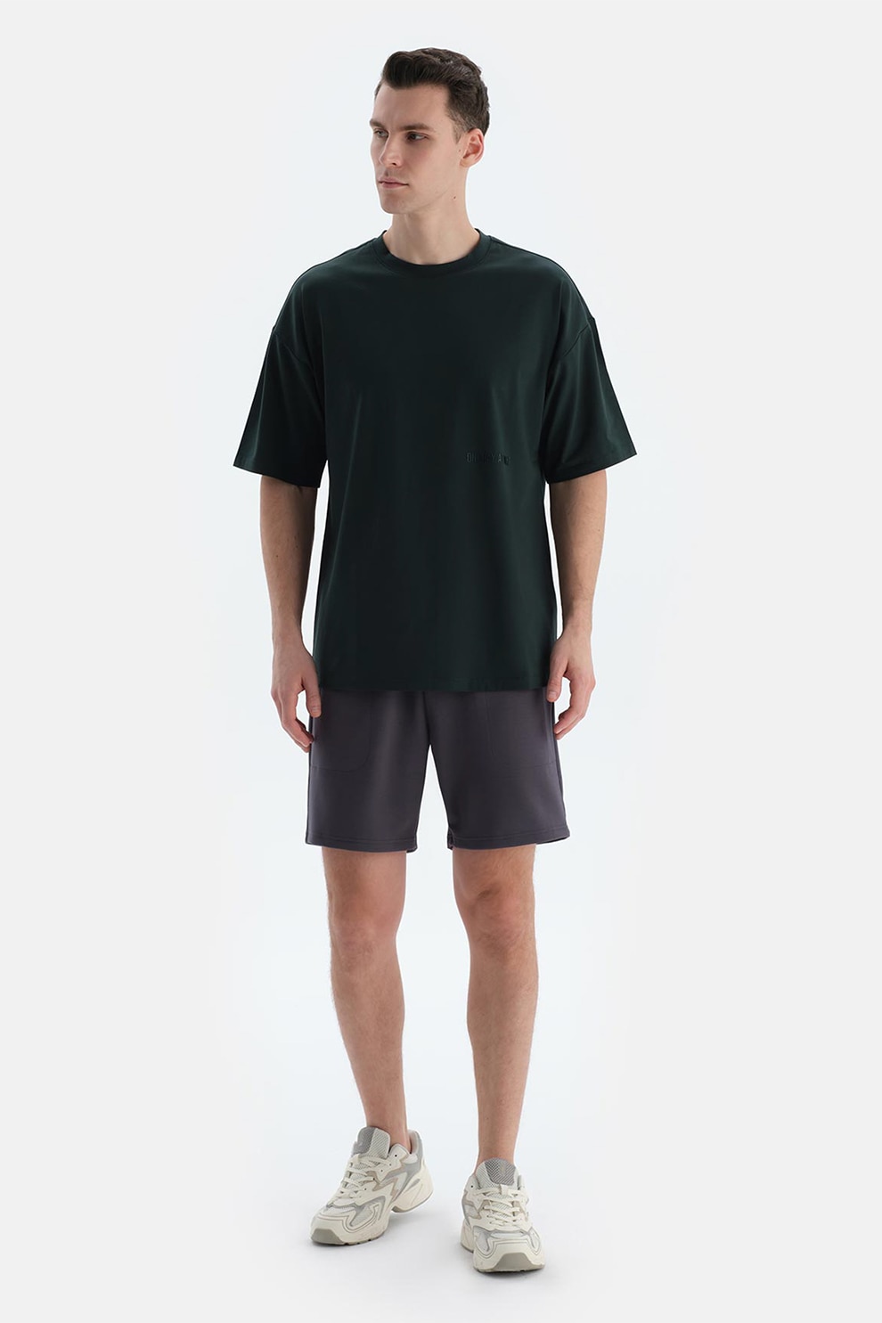 Dagi, Pantaloni scurti din amestec de modal cu snur, Gri inchis, M
