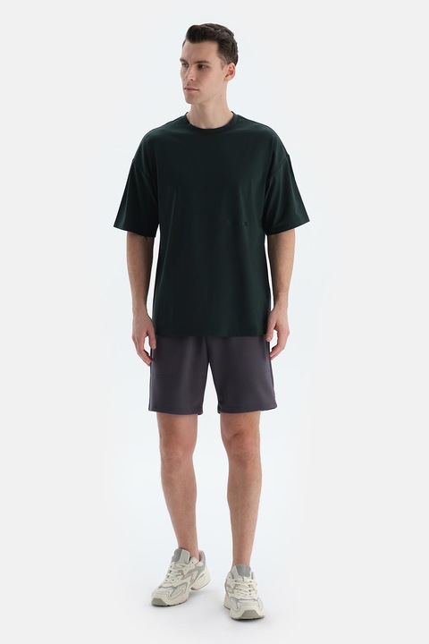 Dagi, Pantaloni scurti din amestec de modal cu snur, Gri inchis