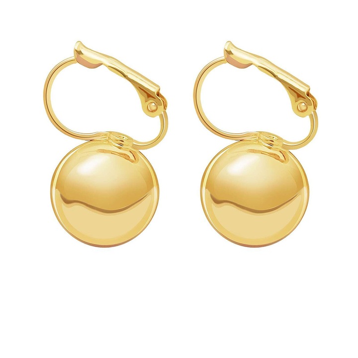 Cercei din otel inoxidabil, design geometric, hipoalergenici, auriu