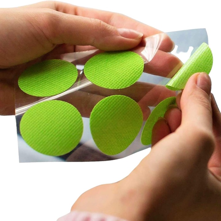 Patch-uri anti-tantari ZYBLSSBB LSM2XH6600-HMHZ498 cu ulei de citronella, pe baza de plante, fara DEET, stickere adezive pentru copii si adulti, verde, 60 buc.