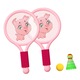 Set rachete badminton pentru copii, roz, 3-7 ani, material plastic, usor