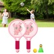 Set rachete badminton pentru copii, roz, 3-7 ani, material plastic, usor