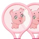 Set rachete badminton pentru copii, roz, 3-7 ani, material plastic, usor