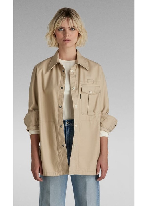 Camasa Overshirt G-Star, 100% bumbac, bej, S INTL