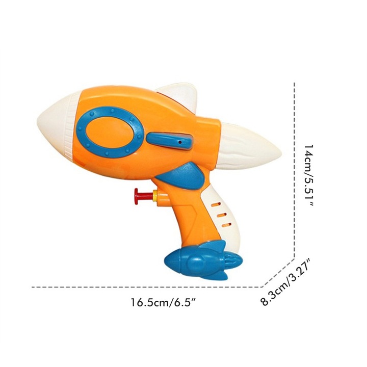 2 db-os rakéta típusú vízijáték készlet, ABS anyag, kompakt méret, többszínű
