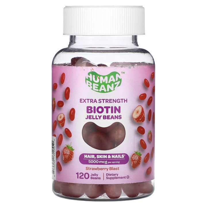 Jeleuri cu biotina, Human Beanz, 2500 g, 120 jeleuri, pentru femei