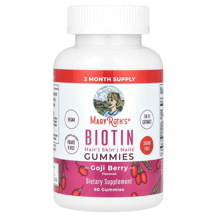 Jeleuri MaryRuth's biotina, aroma de goji, 60 bucati