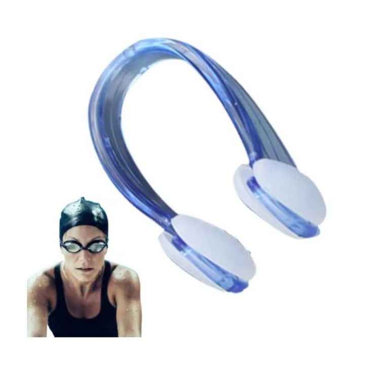 Zola úszó orrcsipesz, újrafelhasználható, szilikon, 3,5 x 1,5 cm, kék