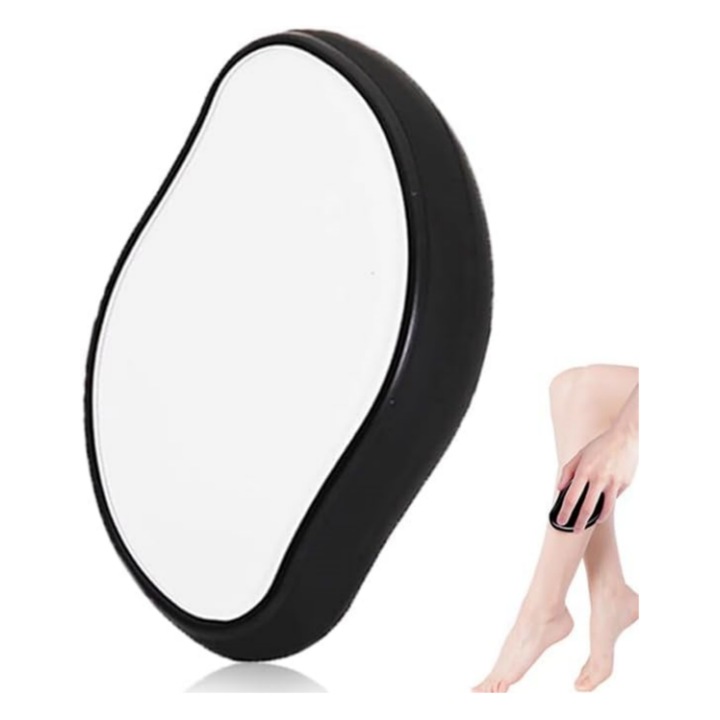 Epilator cu Cristale Nano Glass pentru Epilarea Parului si Exfolierea Pielii, Reutilizabil fara Durere, Unisex, Vanaxalife®, Negru mat
