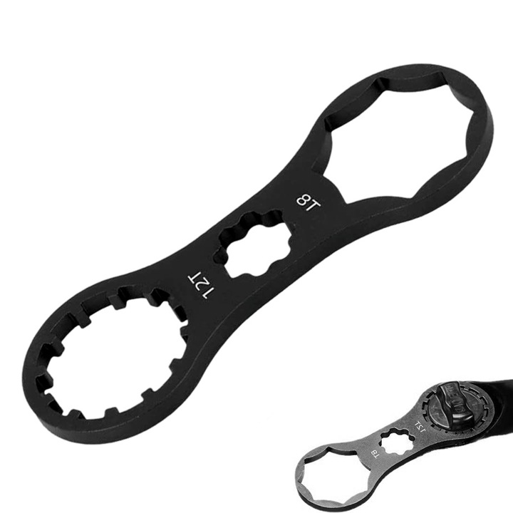 Ключ за капачки на велосипедни вилки, TREXORA, съвместим с SR Suntour XCR/XCM/XCT/RST, издръжлив, черен, 99x35x4 мм