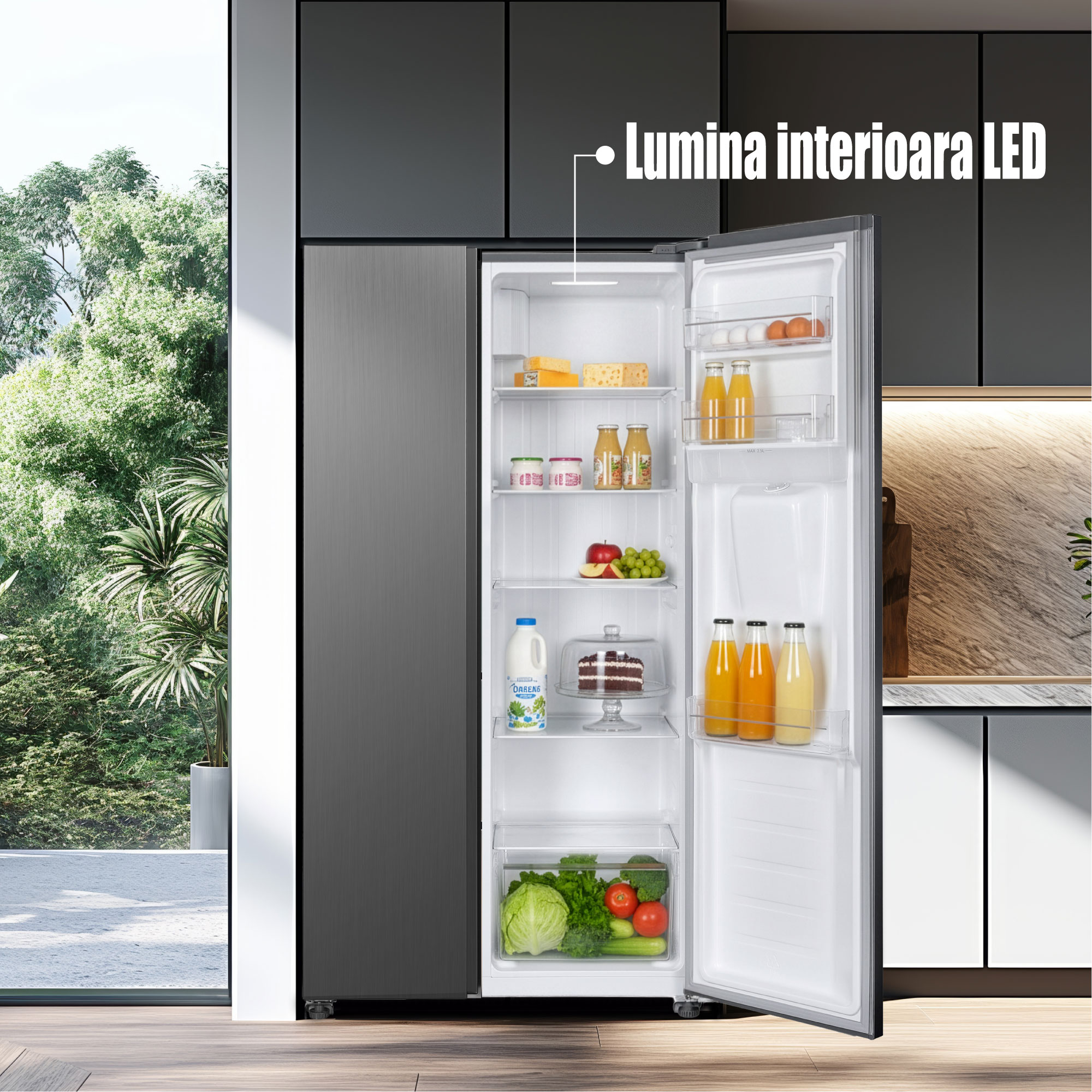 Side by Side Samus SSX-558NFDE, 439 l, Full No Frost, Dozator apa