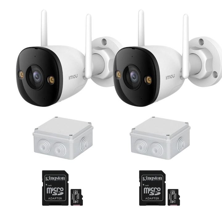 Sistem complet supraveghere 5 MP Hikvision Turbo HD cu 6 camere Bullet IR 40 m, alimentatori, cabluri, mufe, HDD 1TB si cablu HDMI
