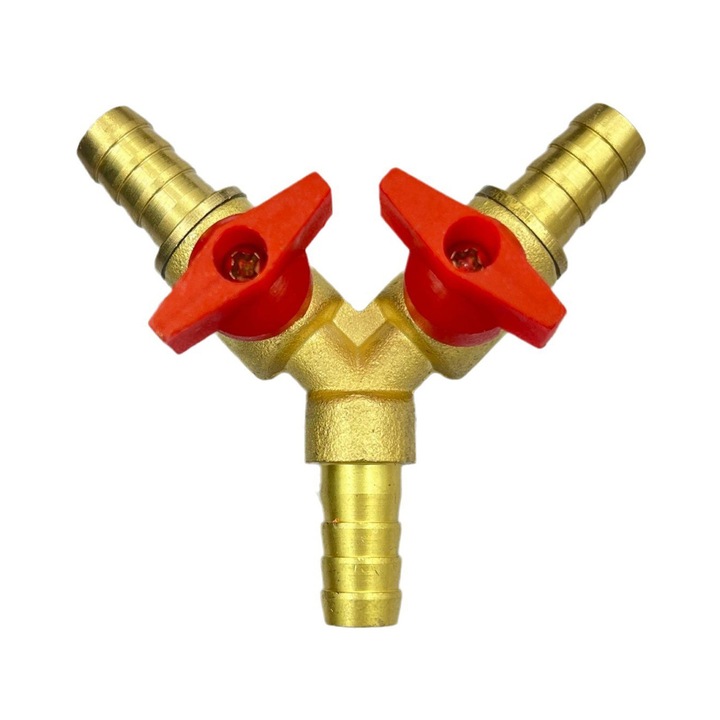 Distribuitor Y din alama, TREXORA, 10mm, rezistent la presiune, instalare usoara, finisaj auriu