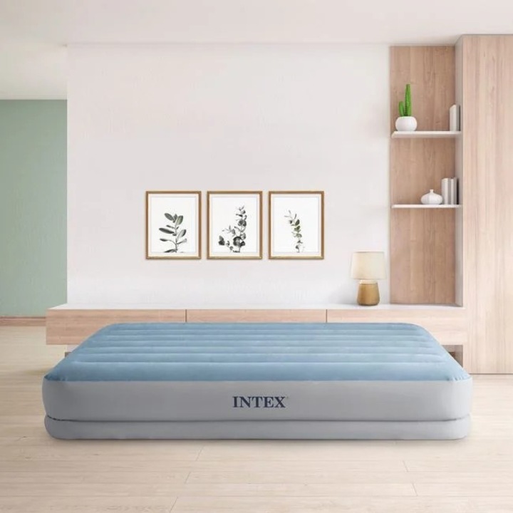 Saltea Gonflabila Dubla DURA-BEAM Plus cu Pompa Incorporata 2.03x1.52x0.36m - Intex