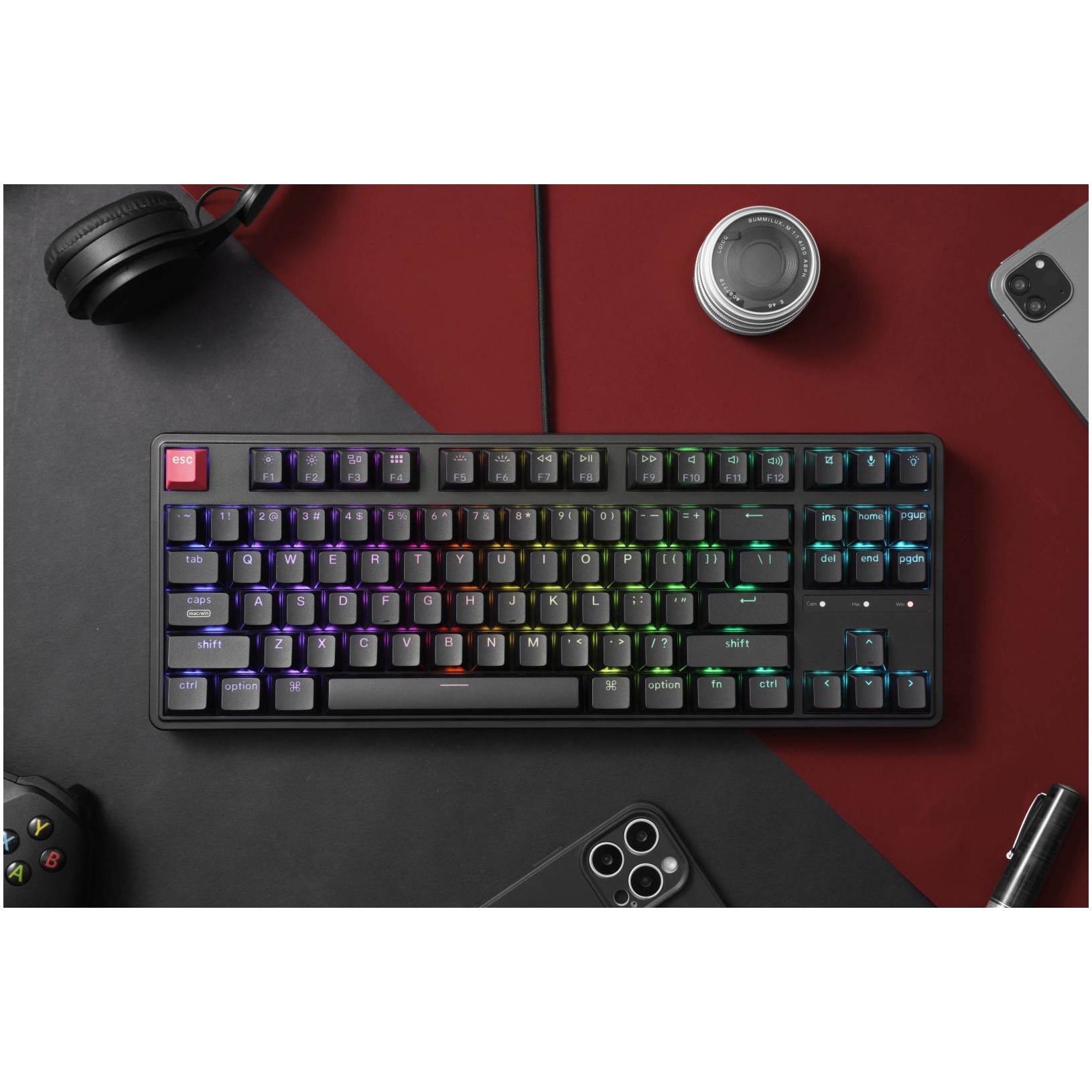 Tastatura mecanica wired Keychron C3 PRO 8K, switch-uri mecanice