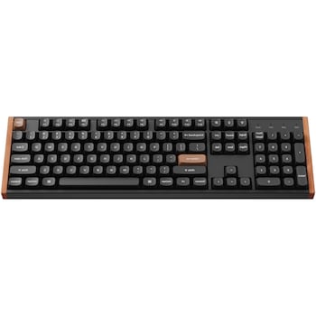 Tastatura mecanica wireless Keychron K10 HE, 2.4GHz/Bluetooth, aluminiu-lemn, special edition, taste double shot PBT, cablu type-A to type-C, negru